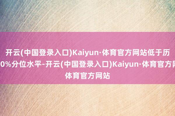 开云(中国登录入口)Kaiyun·体育官方网站低于历史30%分位水平-开云(中国登录入口)Kaiyun·体育官方网站