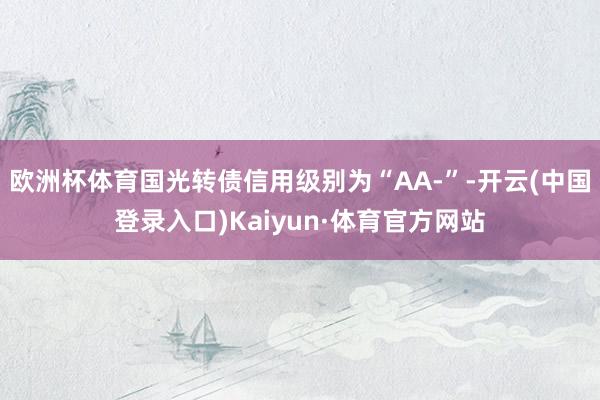 欧洲杯体育国光转债信用级别为“AA-”-开云(中国登录入口)Kaiyun·体育官方网站