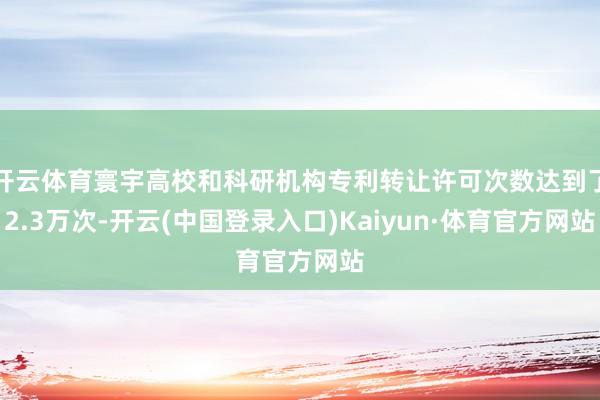 开云体育寰宇高校和科研机构专利转让许可次数达到了2.3万次-开云(中国登录入口)Kaiyun·体育官方网站